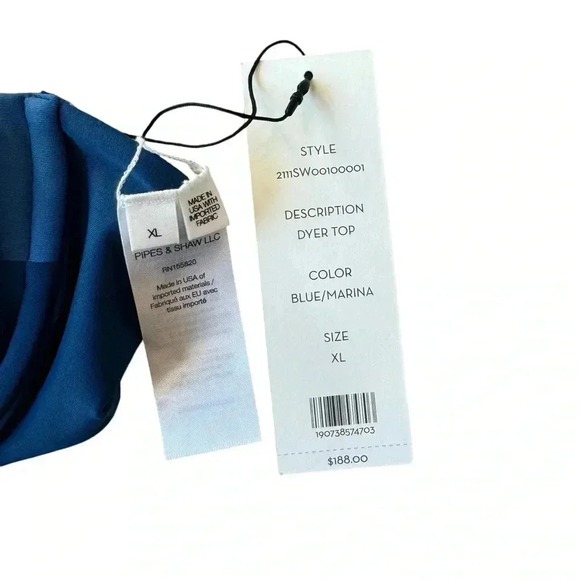 Veronica Beard Bikini Set Dyer Bikini Top & Ormond Bikini Bottom in Blue Marina - Picture 6 of 9